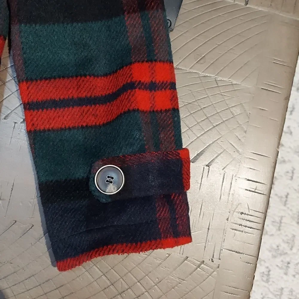 Sogni Kids Red Tartan Plaid Toggle Parka Sz 130/64